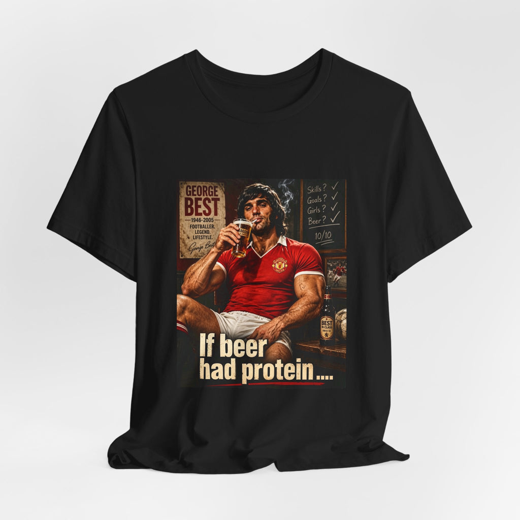 Beer Protein T-Shirt — If Beer Had Protein Vintage Bar Gym Tee