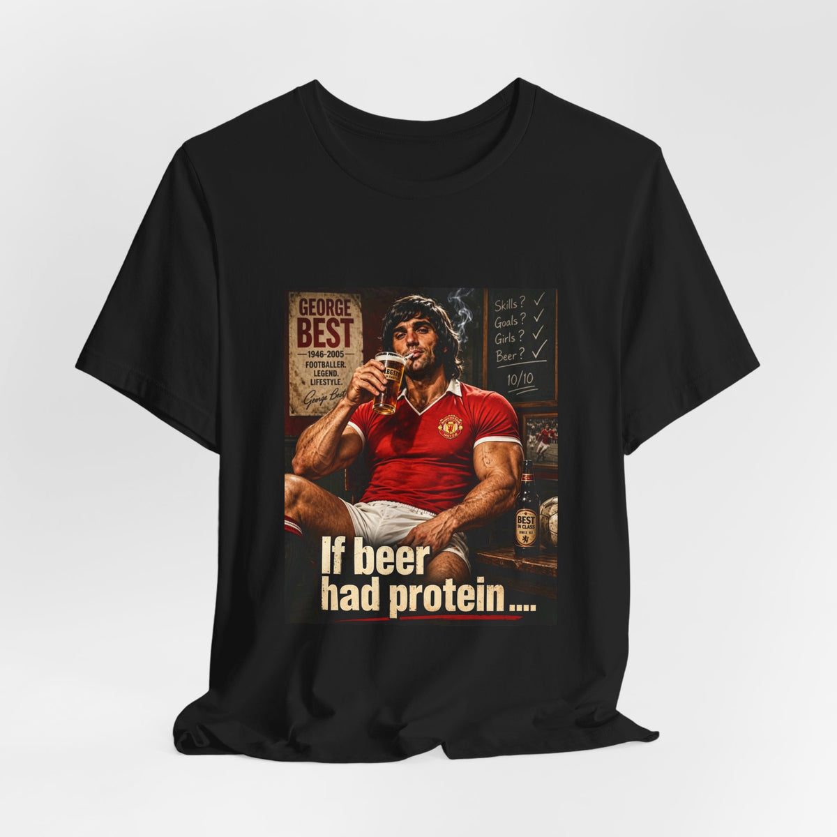 Beer Protein T-Shirt — If Beer Had Protein Vintage Bar Gym Tee