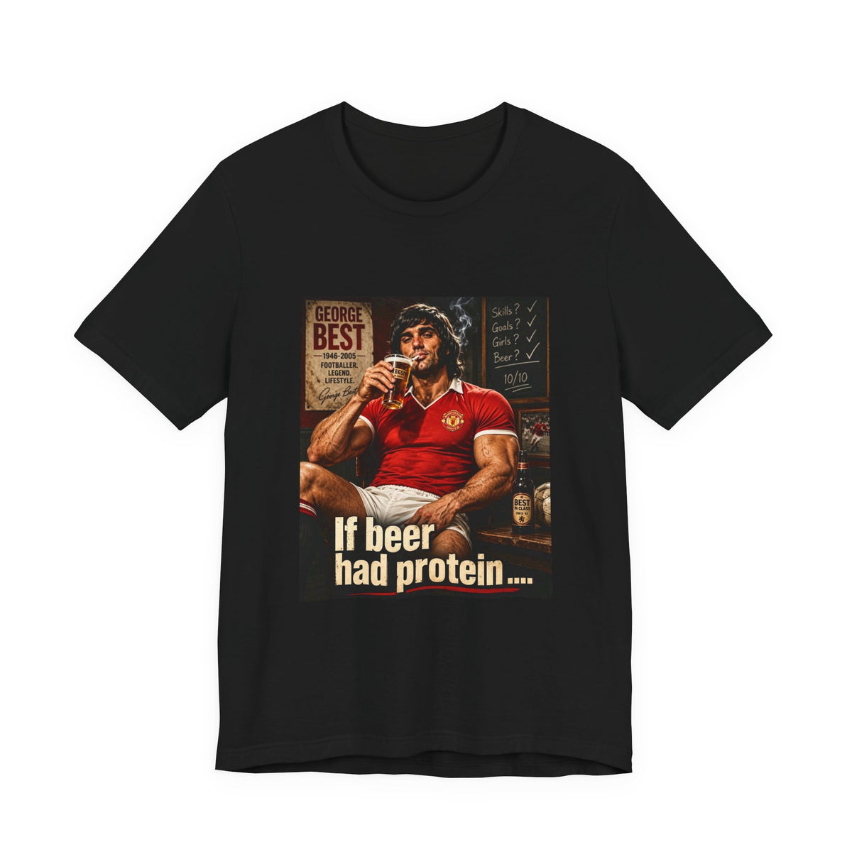 Beer Protein T-Shirt — If Beer Had Protein Vintage Bar Gym Tee