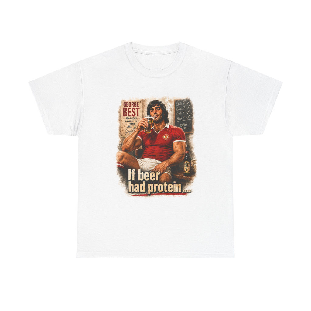 George Best ripped drinking beer -White